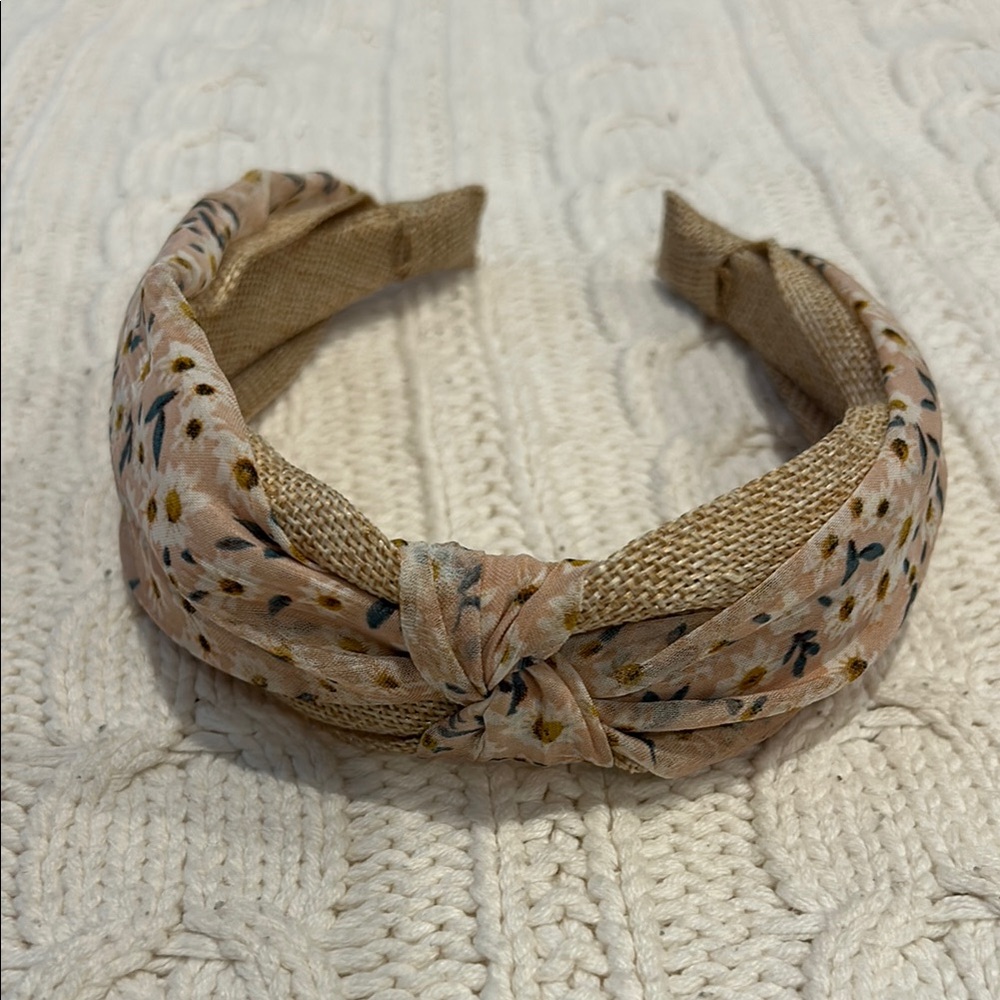 Floral Beige Headband